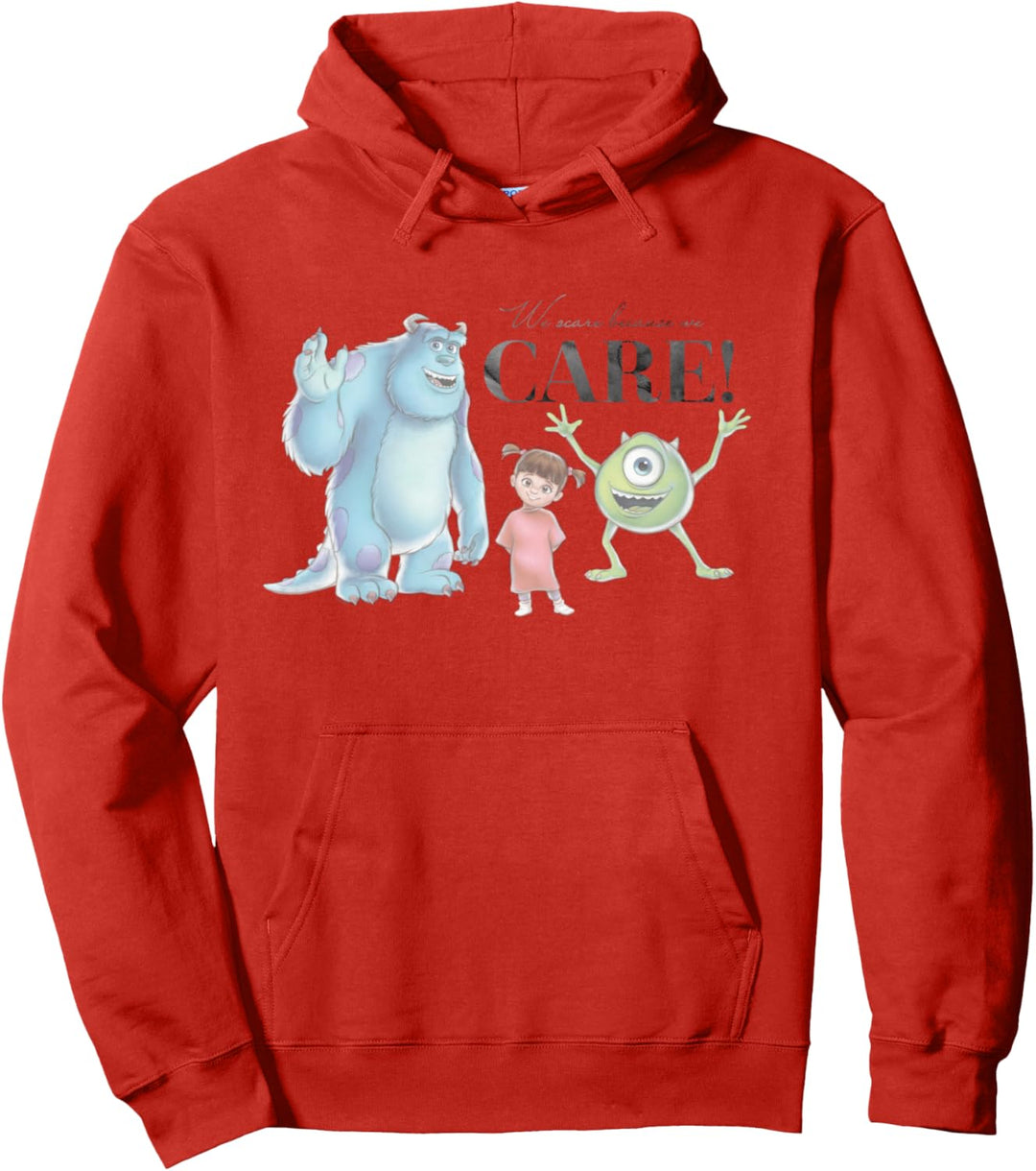 Disney 100 and Pixar's Monsters Inc We Scare Because We Care Pullover Hoodie
