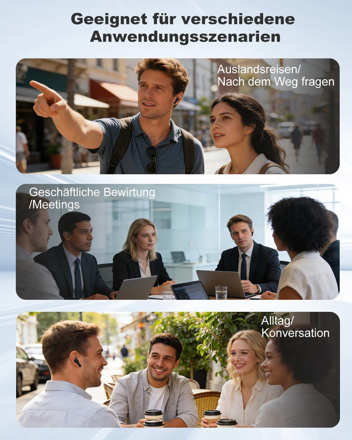 Ki Übersetzer Kopfhörer, Übersetzungskopfhörer mit echtzeit übersetzung, In Ear Translator Earbuds m