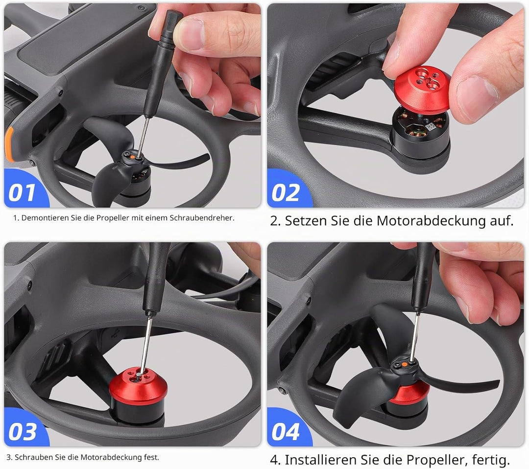 Motorabdeckung Kappe für DJI Avata 2 Aluminiumlegierung Drohnenmotor-Schutzhülle Staubdicht Wasserdi