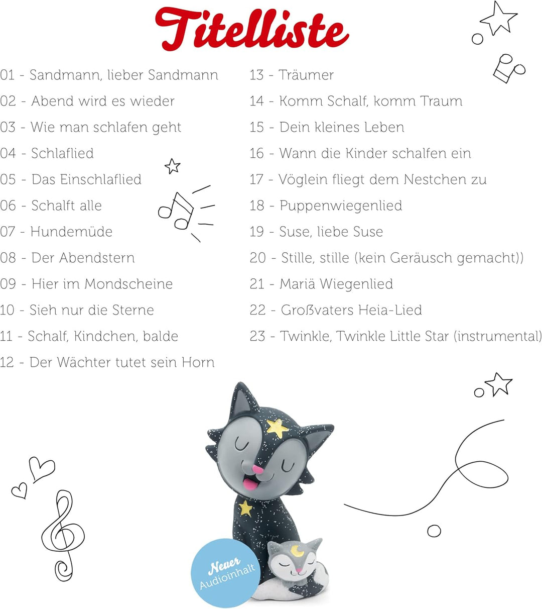 tonies Hörfiguren für Toniebox, Lieblings-Kinderlieder – Schlaflieder 2, Kinderlieder für Kinder ab