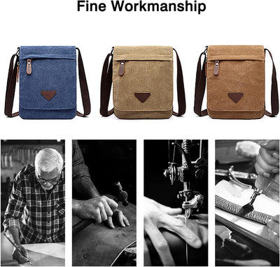 FANDARE Retro Umhängetasche Herren Segeltuch Arbeitstasche Damen Messenger Bag Schultertasche Herren