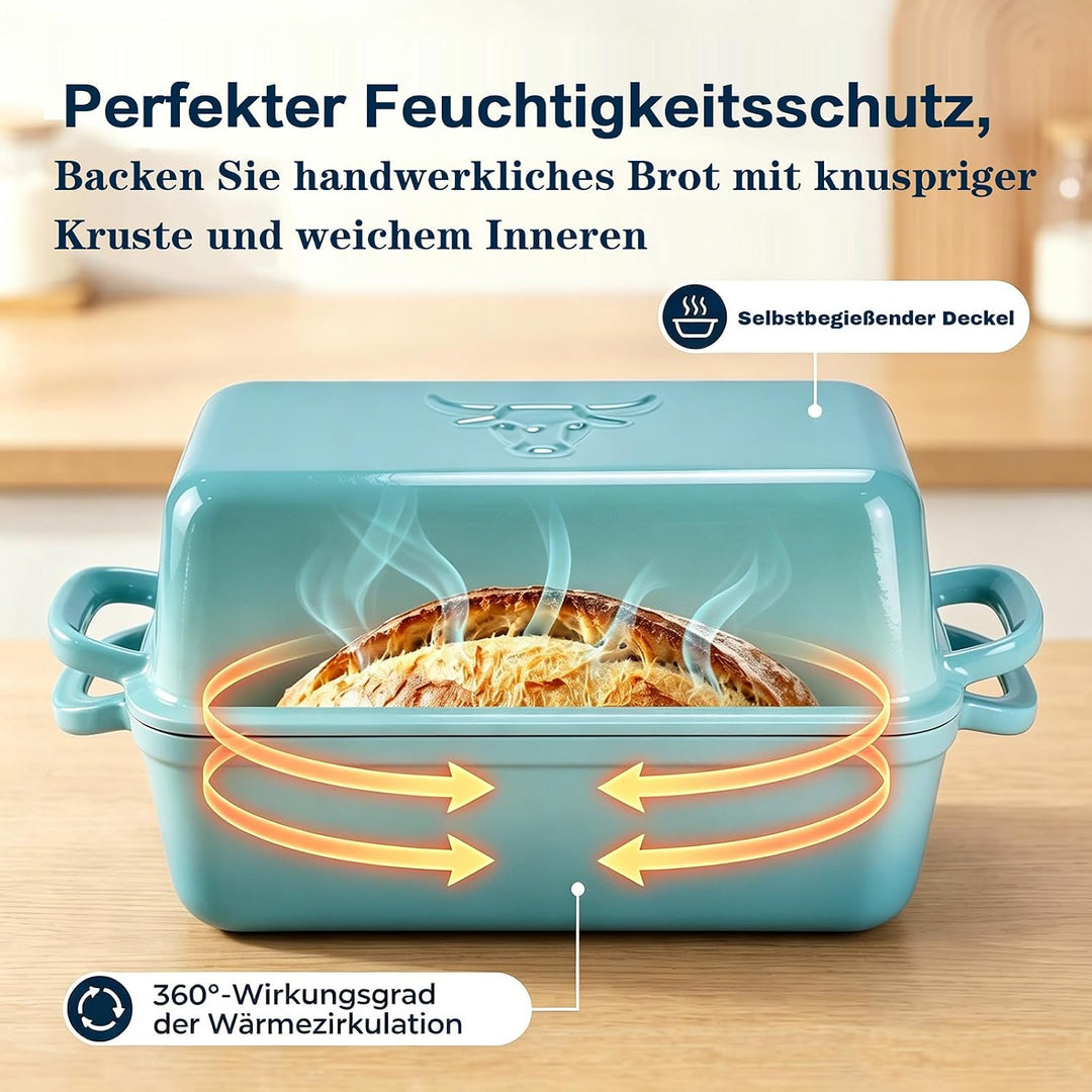 5.68 L Gusseisen Brotbackform,Brotbacktopf mit Deckel,Gusseisen Topf Brot Backen,Brotformen zum Back