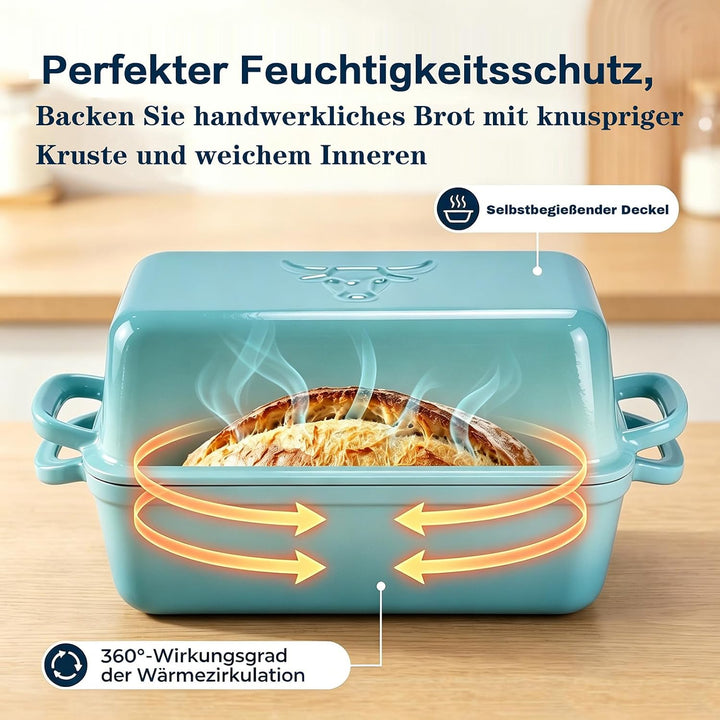 5.68 L Gusseisen Brotbackform,Brotbacktopf mit Deckel,Gusseisen Topf Brot Backen,Brotformen zum Back