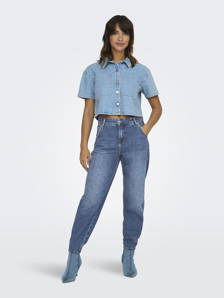 ONLY Female Karotte ONLTROY Hohe Taille Karotte Jeans XS / 32L Medium Blue Denim, XS / 32L Medium Bl