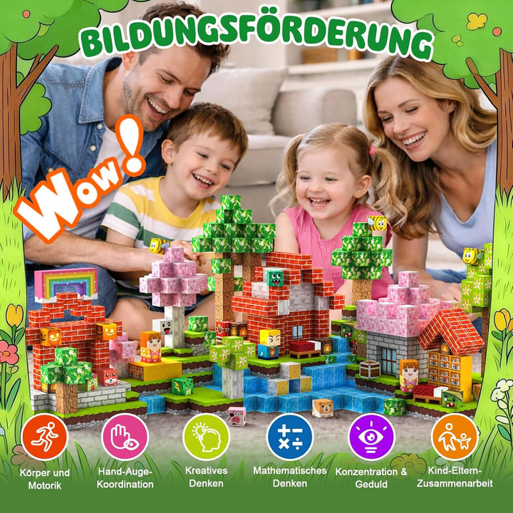 Crifeton Magnetische Bausteine 150 PCS 2CM, Montessori Spielzeug Magnete Kinder, Magnetische Bauwelt