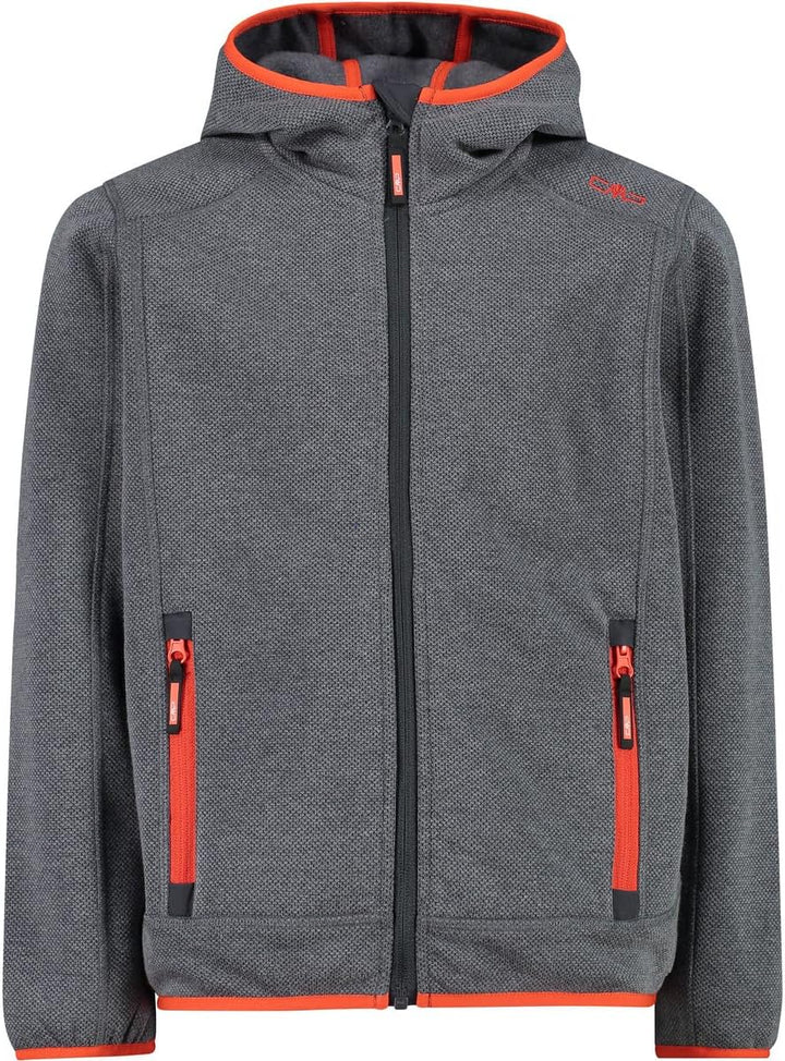 CMP Unisex Kinder Kinderjacke mit Fester Kapuze Jacke (1er Pack) 98 Anthrazit-Flamme, 98 Anthrazit-F