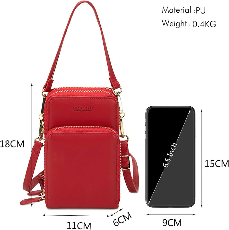 FANDARE Handy Umhängetasche Frauen Crossbody Tasche Schultertasche Damen Handy-Brieftasche Klein Han