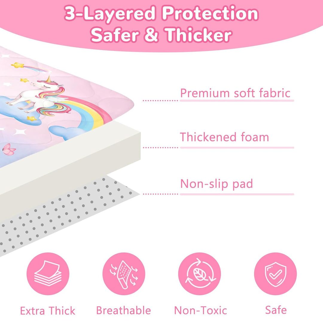 Spielmatte Baby 127×127cm mit Rutschfest, Extra Dicke 2cm Weiche Krabbelmatte Baby, Faltbar Krabbeld