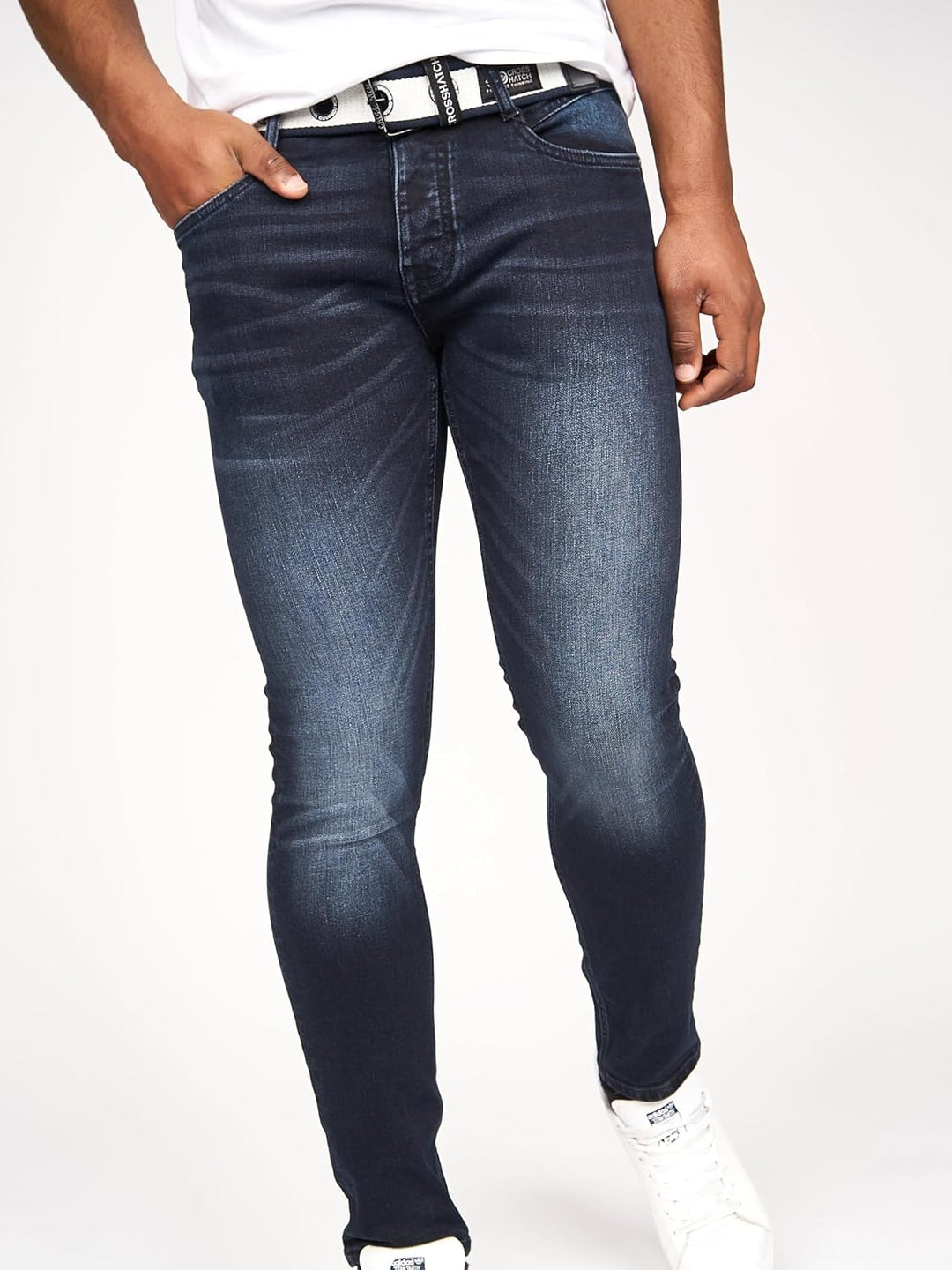 Crosshatch Herren Barbeck Slim Jeans 32W / 34L Light Wash, 32W / 34L Light Wash