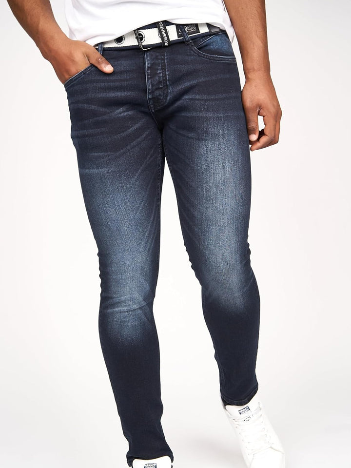 Crosshatch Herren Barbeck Slim Jeans 32W / 34L Light Wash, 32W / 34L Light Wash