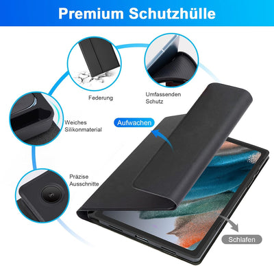 LAMA Samsung Galaxy Tab A8 Hülle mit Tastatur, Kabellose Tastatur Hülle für Tab A8 10,5“ 2021 (SM-X2