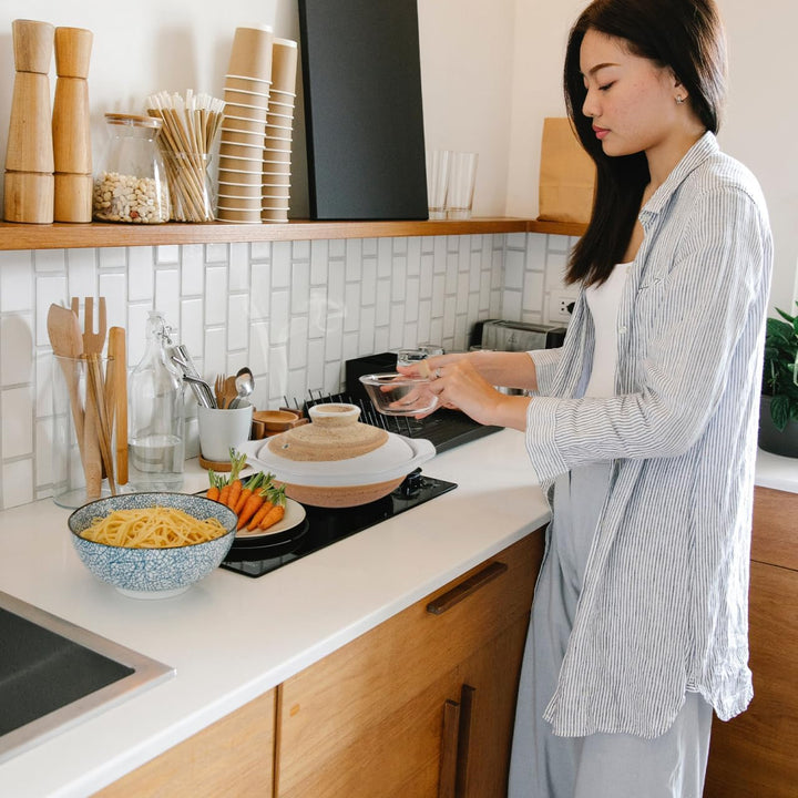 HEMOTON Japanischer Donabe Keramik Claypot Reispopf Mit Deckel Hitzebeständiger Tontopf Für Asiatisc