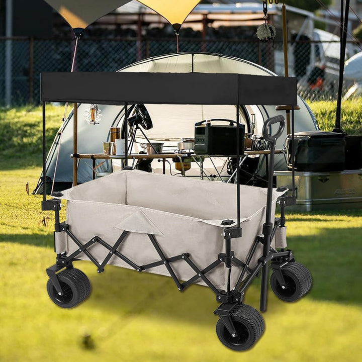 Bollerwagen Dach, Regenschutz Abdeckung für Vierseitig Klappbarer Bollerwagen Abnehmbares Sonnendach