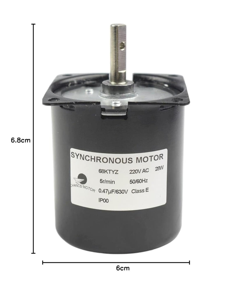 Drehzahlmindernder Getriebemotor 68KTYZ 220V 5RPM CW/CCW Untersetzungsmotor reversibel Drehmoment 70