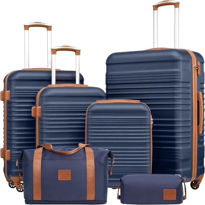 COOLIFE Koffer-set Trolley Koffer ABS Hartschale Reisekoffer 4 Rollen TSA-Schloss einziehbarer Troll