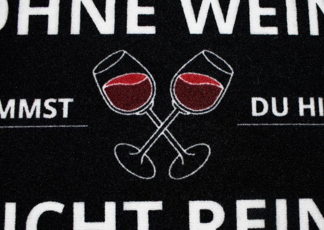 Close Up Fussmatte Ohne Wein kommst du Hier Nicht rein - Fussabtreter - 60x40 cm - schwarz