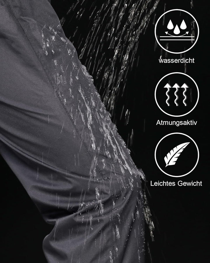 Coutyuyi Regenhose für Herren wasserdichte Leichte Winddichte Outdoorhose zum Wandern Camping Golf L