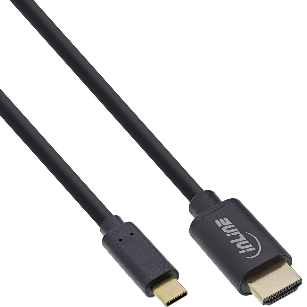 InLine® USB Display Kabel, USB Typ-C Stecker zu HDMI Stecker (DP Alt Mode), 4K2K, schwarz, 5m