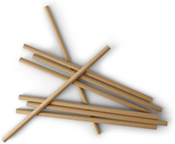 BIOZOYG Jumbo Papier Trinkhalme 23cm Strohhalm 8mm Ø I Trinkhalm biologisch abbaubar I braune Strohh