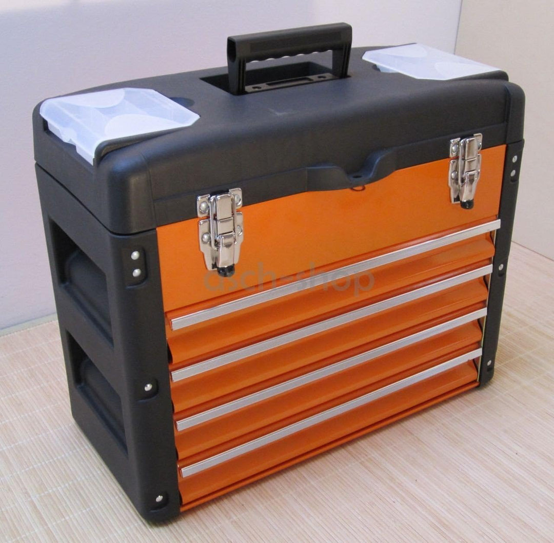 METALL Werkzeugkiste mit 8 Funktionen 3061BB von AS-S Orange, Orange