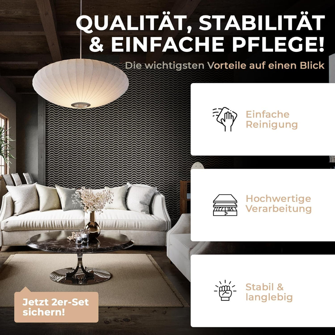 Good Materialzz® Akustikpaneele selbstklebend 115x60x5 cm,(2er Set) Wandpaneele aus Holz, Wandverkle