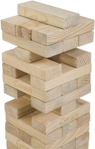 Ubergames Giant Wackelturm Spiel aus Eco Holz - Neu 2023 -Top Qualität Stapelturm - bis 90 cm Gross