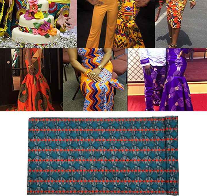 Pssopp Polyester Wachsdrucke Stoff 6 Yards Wachsdrucke Afrikanischer Polyester Bunter Afrikanischer