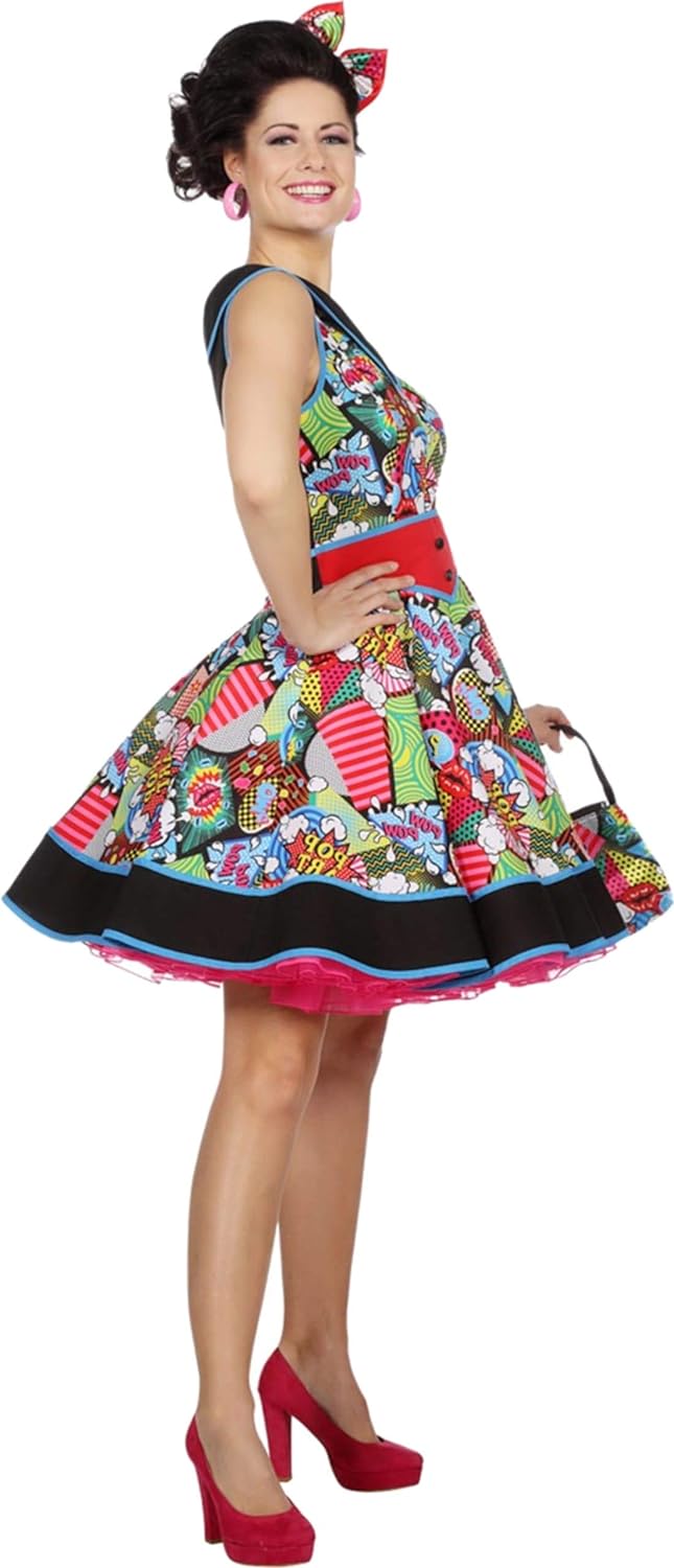 Wilbers Damen Kostüm Pop Art 50er Jahre Kleid Karneval Fasching Gr.36