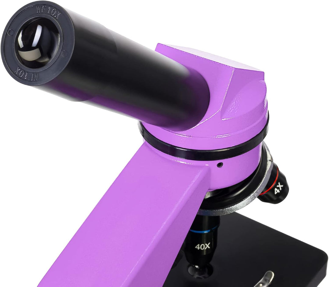 Levenhuk Rainbow 2L Amethyst Kinder Heimlabor STEM-Set mit Tragbarem Biologischen Mikroskop mit 400-
