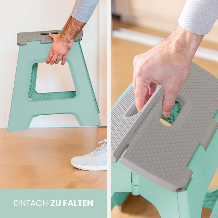 Vigar Kompakte Tritthocker Klappbar für Erwachsene, 32 cm, Klapphocker Faltbar 150 kg rutschfest, Le
