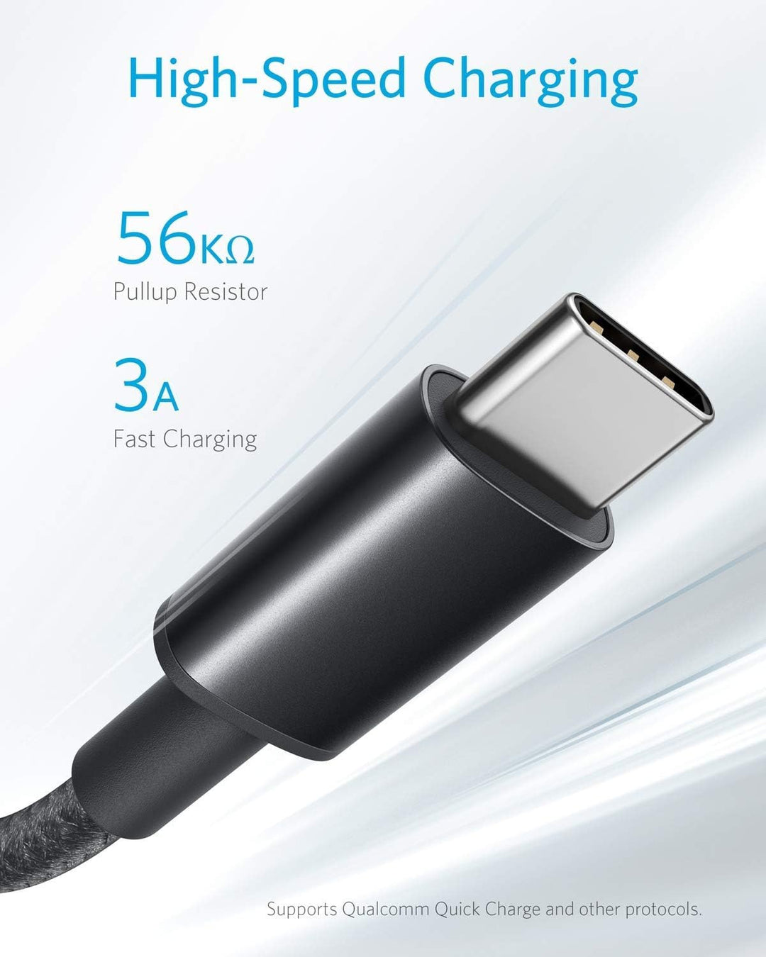 Anker USB C Kabel, [5 Stück 1,8m] 3.1A USB auf USB C Kabel, Nylon Geflochten Schnellladekabel USB C