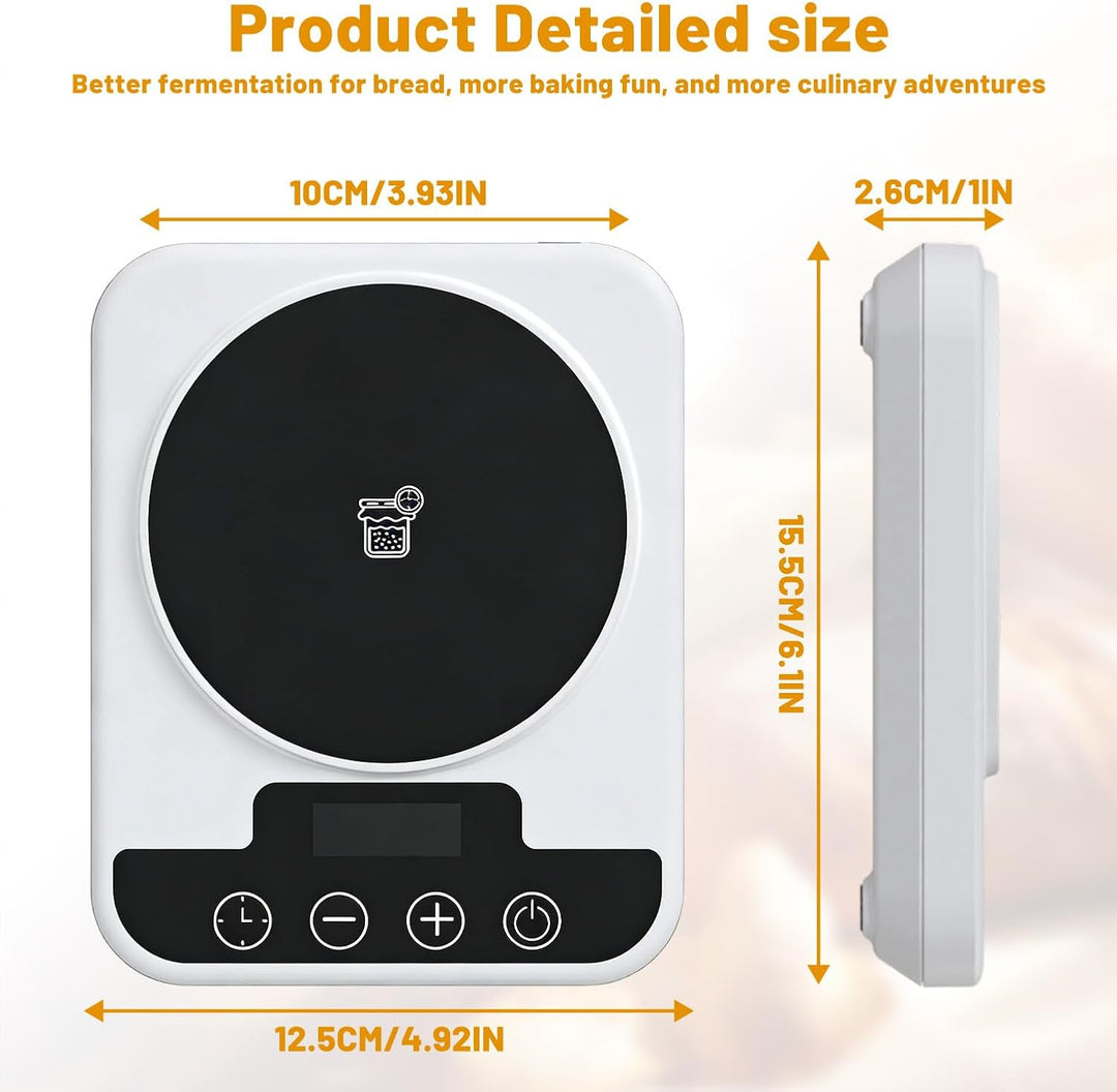 Sauerteigstarterwärmer mit Präzisions-Thermostat (21-38°C) & 12h Timer - Automatische Ein-/Ausschalt