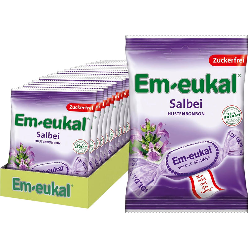 Em-eukal Salbei-Bonbons zuckerfrei, 20er Pack (20 x 75 g Beutel) Salbei 20 x 75g (20er Pack), Salbei
