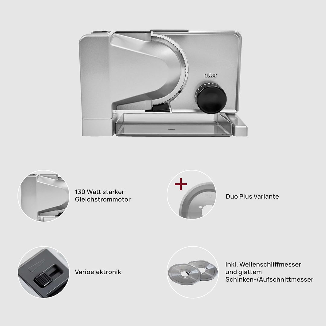 ritter Allesschneider serano 7 Duo Plus, elektrischer Allesschneider mit Gleichstrommotor, made in G