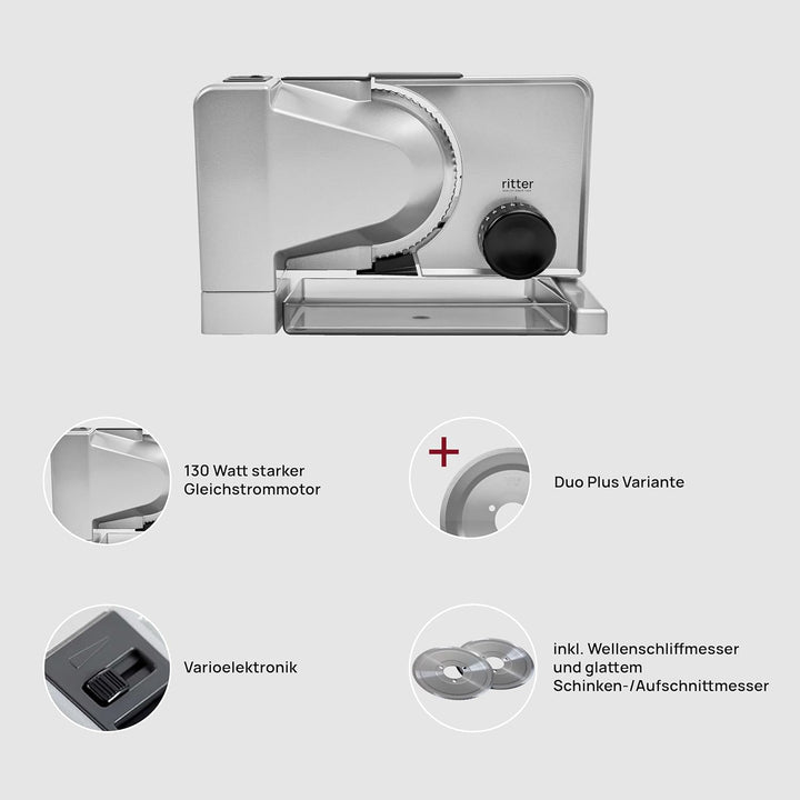 ritter Allesschneider serano 7 Duo Plus, elektrischer Allesschneider mit Gleichstrommotor, made in G