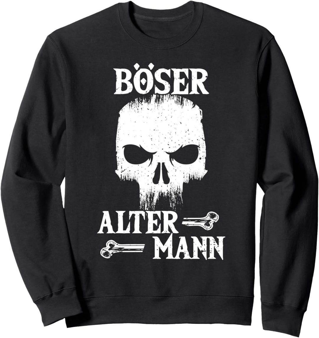 Böser Alter Mann, Totenkopf, Opa, Schädel, Vintage Biker Sweatshirt