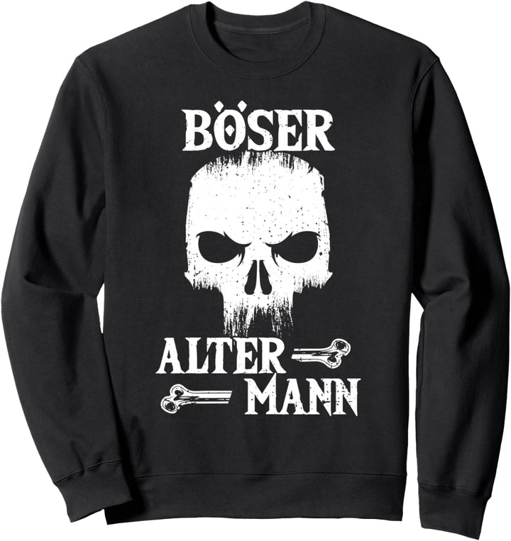 Böser Alter Mann, Totenkopf, Opa, Schädel, Vintage Biker Sweatshirt