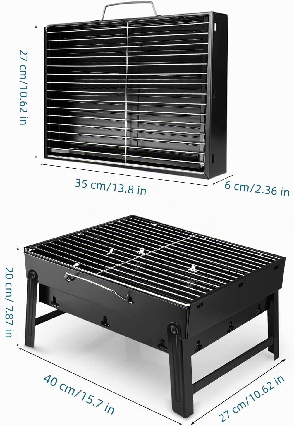 Uten Grill BBQ Portable Holzkohlegrills, Faltbare Grillwagen Outdoor Tischgrills Tragbar Picnikgrill