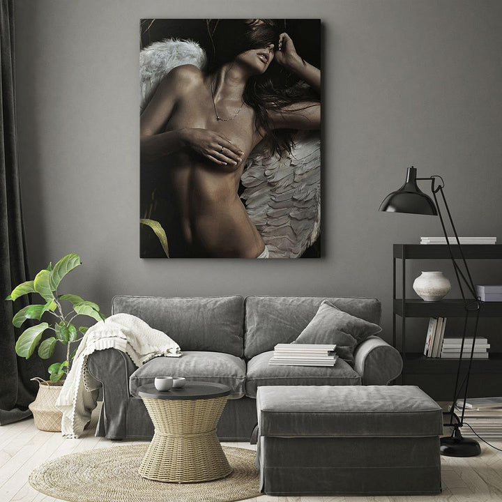 Bilder auf Leinwand Engel Schönheit Körper Leinwandbild mit Rahmen 45x80cm Wandbilder Dekoration Woh