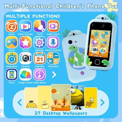 3T6B Kinder Handy Spielzeug,Kid Smartphone mit MP3-Player,Geschichtenerzählen,Selfie- und Videofunkt