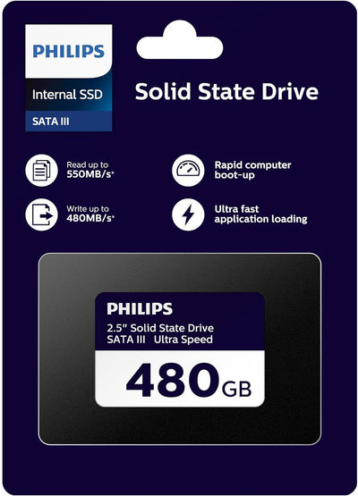 Philips Interne SSD 2,5" SATA III 480GB Ultra Speed 480 GB, 480 GB