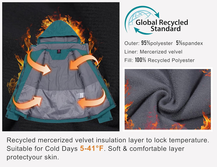 Little Donkey Andy Damen wasserdichte Regenjacke Leichte atmungsaktivem Regenjacke für Outdoor-Windb