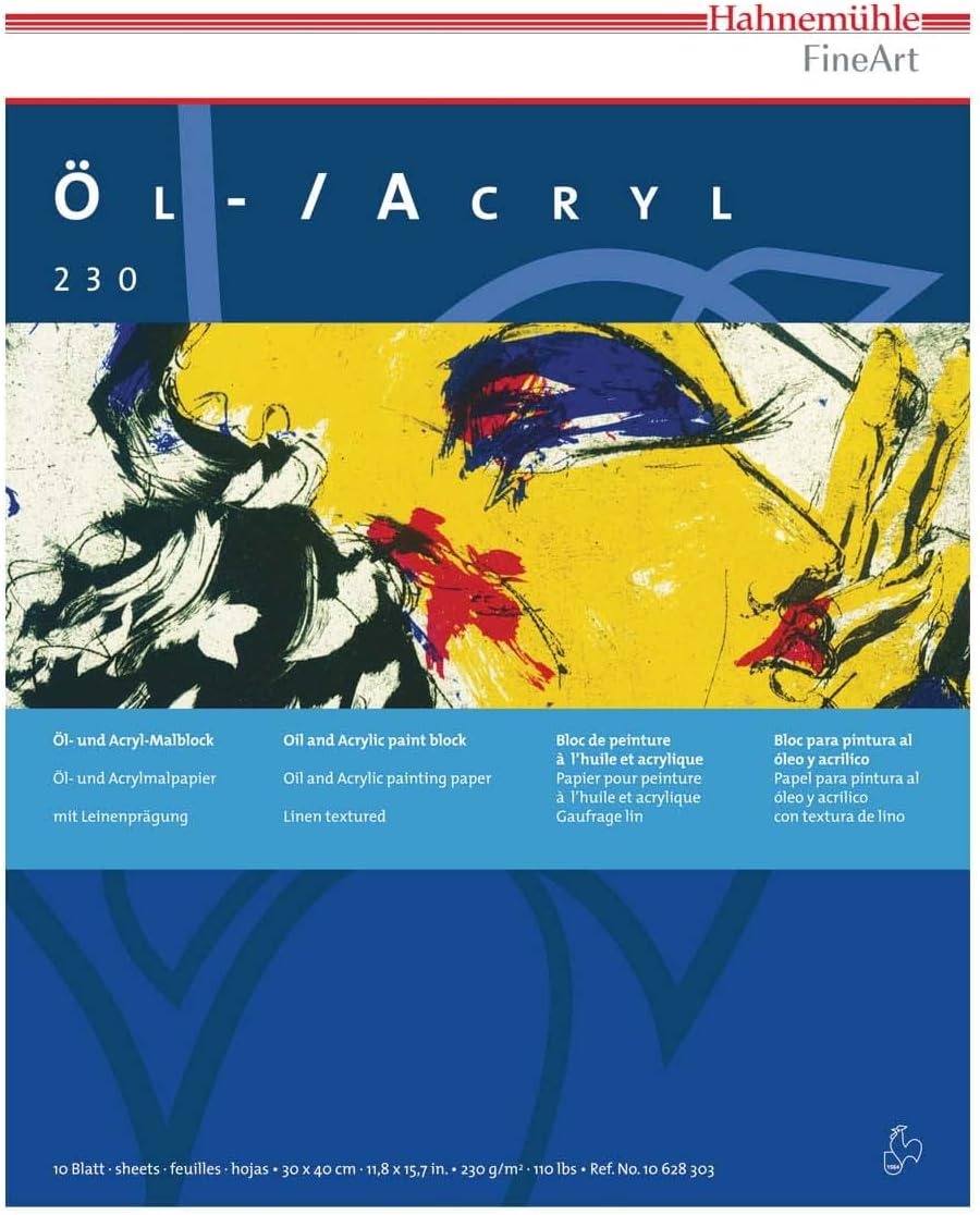 Hahnemühle Öl- und Acrylmalblock 230g/m², 30x40cm, 10 Blätter 30x40 cm, 30x40 cm