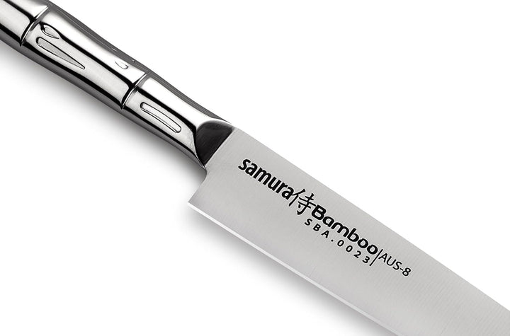 SAMURA Profi Messer Geschenk Set Ultra-scharf, aus japanisch AUS 8 Edelstahl, 18 cm Klinge, Stahl Ha