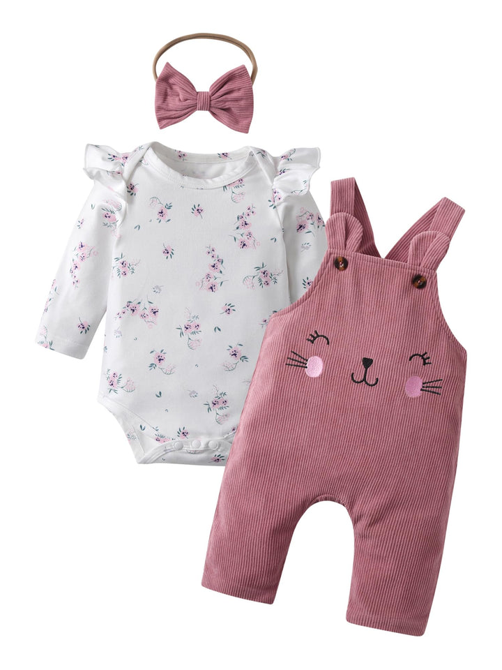 Derouetkia Baby Mädchen Kleidung Langarm Floral Tops + Strumpfhosen Cute Outfit Set 12-18 Monate, 12