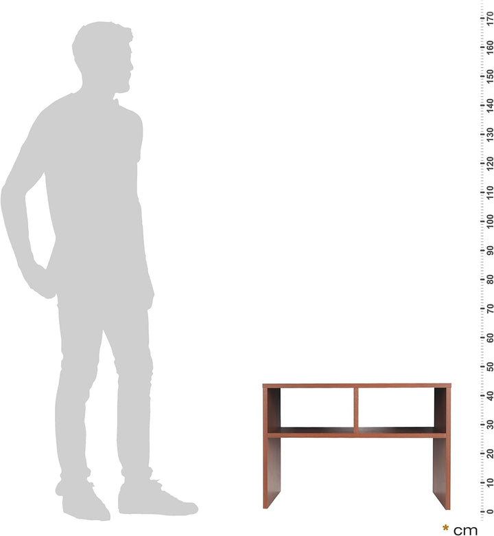 RICOO Couchtisch mit Stauraum 65 x 45 x 45 cm, Couchtisch Holz, Wohnzimmertisch für Couch Eiche Rust