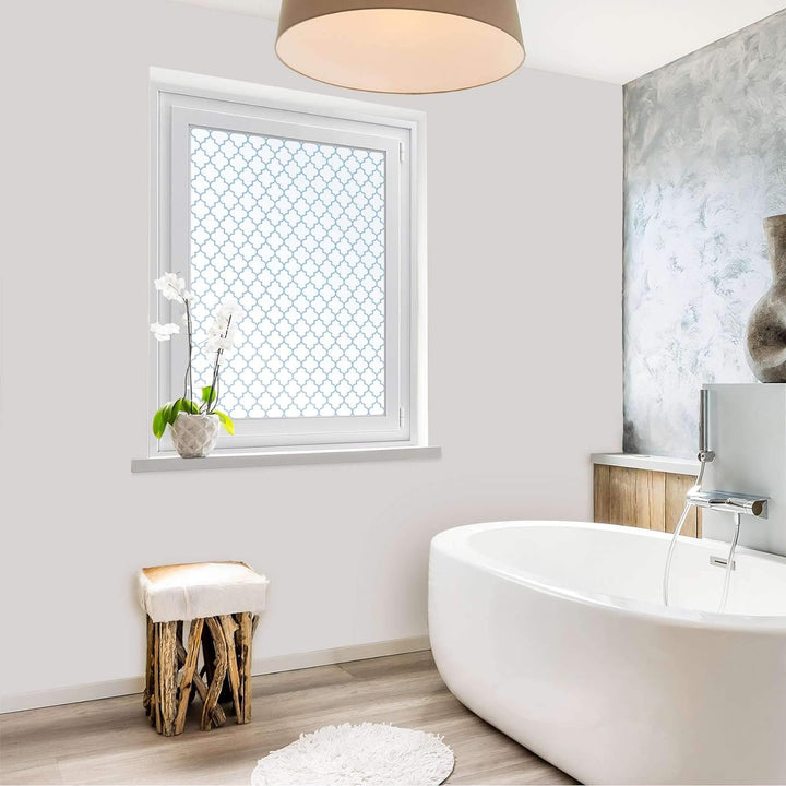 Fensterdeko I Sichtschutz Fenster-Sticker Selbsthaftend I Dekofolie für Bad, Küche, Kinderzimmer - W