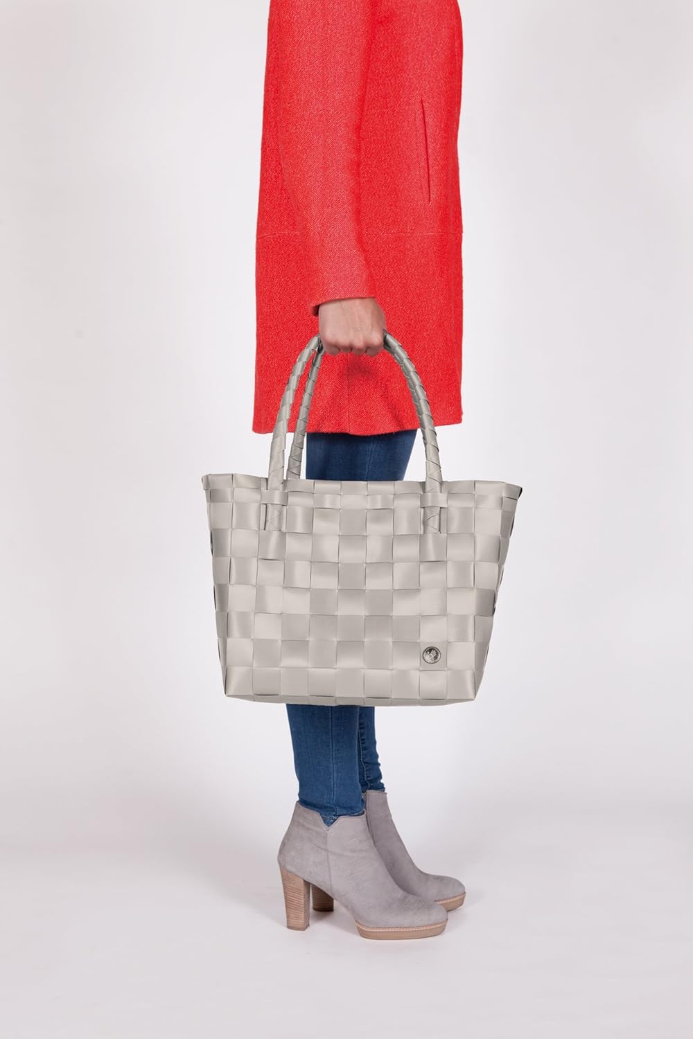Handed By Handgewebt Paris shopper Tasche Grau (Pale