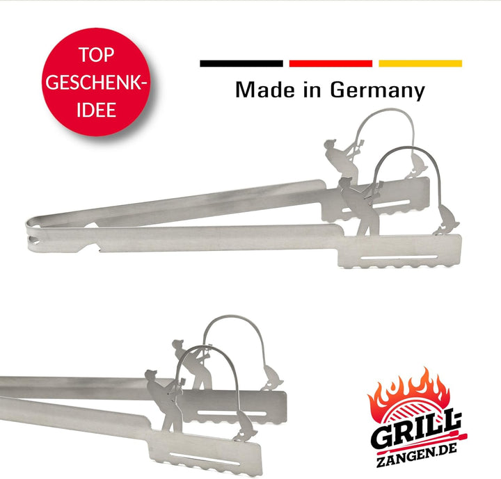 Grillzange Motiv Angler, spülmaschinengeeignet, Geschenkidee, Männergeschenk, Geschenk für Angler