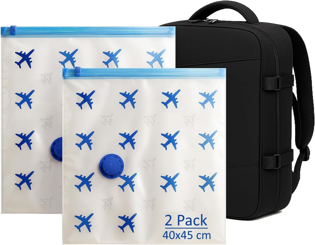 Lavatelli Reise Vakuum Set mit kabelloser USB-C Pumpe & 6 Vakuumbeuteln 40x45 cm, Handgepäck Organiz